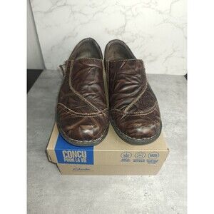 CLARKS BENDABLES Women's Loafer Flat Shoes Size 8.5 Brown Leather Side Zip